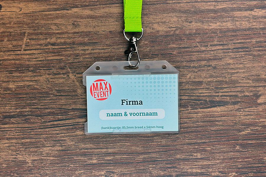badgehouder voor visitekaartjes van hard plastic